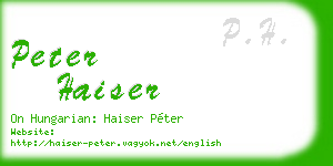 peter haiser business card